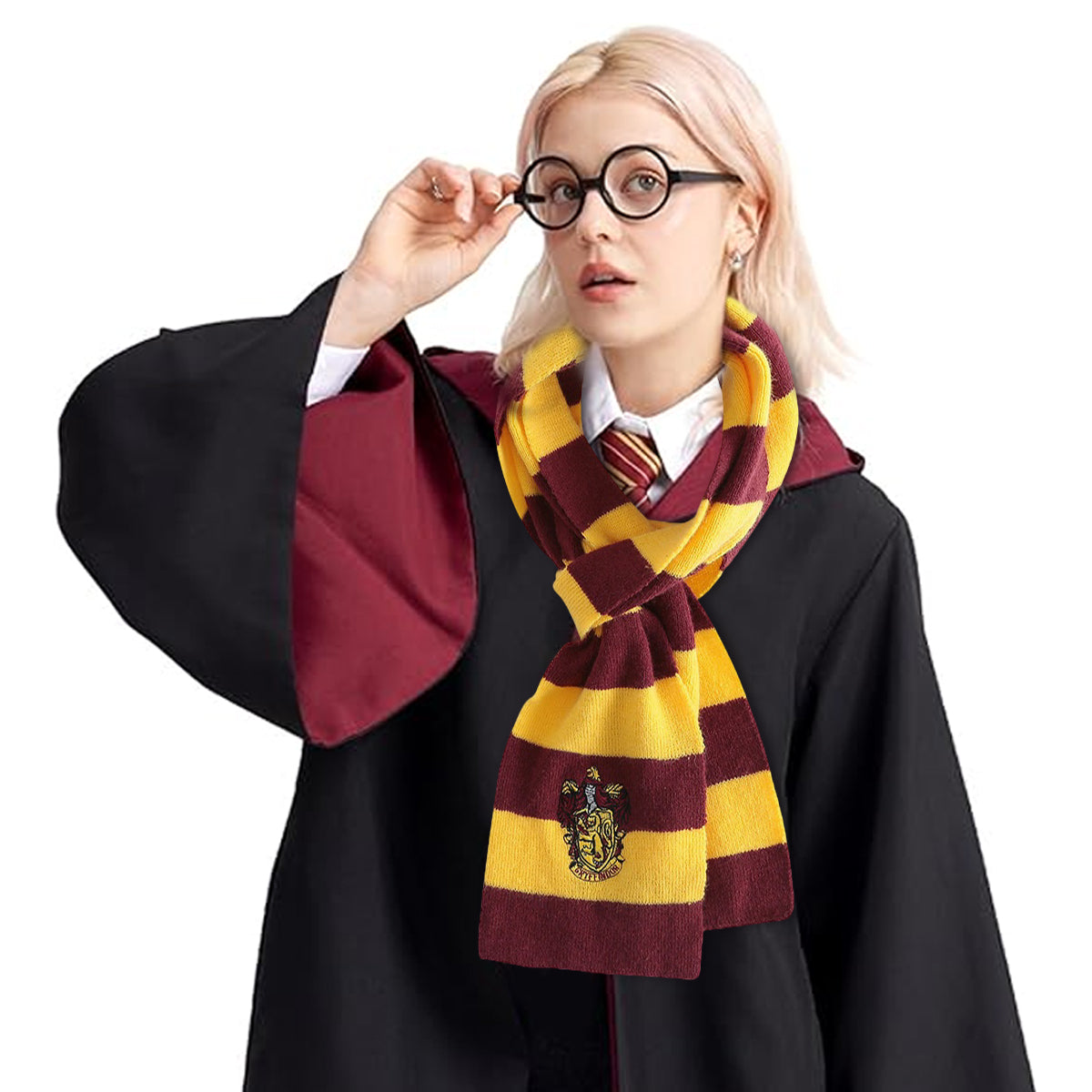PATPAT Knit Neck Scarf Magic College Styles Striped Winter Neckerchief Movie Character Cosplay Costume Accessories PATPAT Knit Neck Scarf Magic College Styles Striped Winter Neckerchief Movie Character Cosplay Costume Accessories